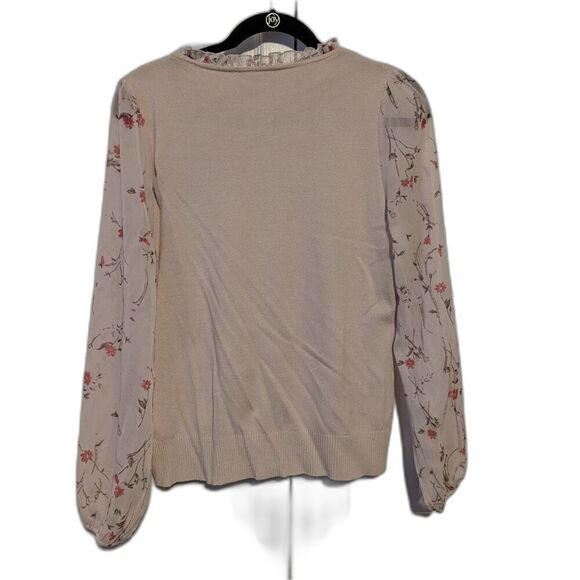 Sioni Long Sleeve Blouse | Women’s Medium | Knit Body + Sheer Floral Sleeves - Picture 5 of 5